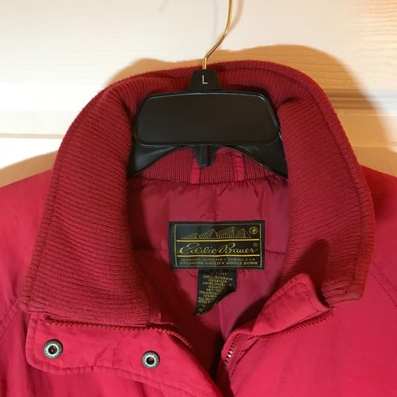 Vintage Eddie Bauer Goose Down Winter Coat Men's Size Small, Red. - Picture 9 of 13